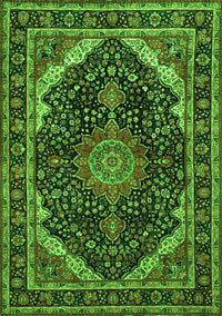 Medallion Green Traditional Rug, tr527grn