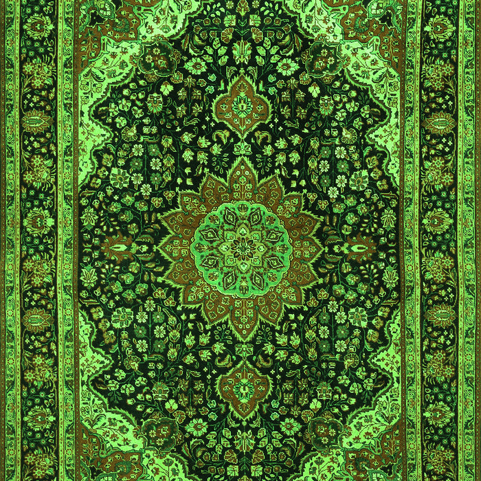 Medallion Green Traditional Rug, tr527grn
