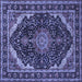 Square Medallion Blue Traditional Rug, tr527blu