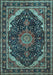 Medallion Light Blue Traditional Rug, tr527lblu