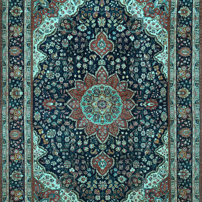 Medallion Light Blue Traditional Rug, tr527lblu
