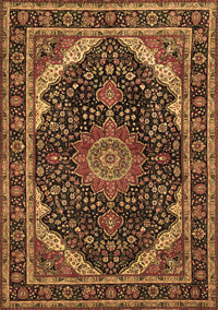 Medallion Brown Traditional Rug, tr527brn