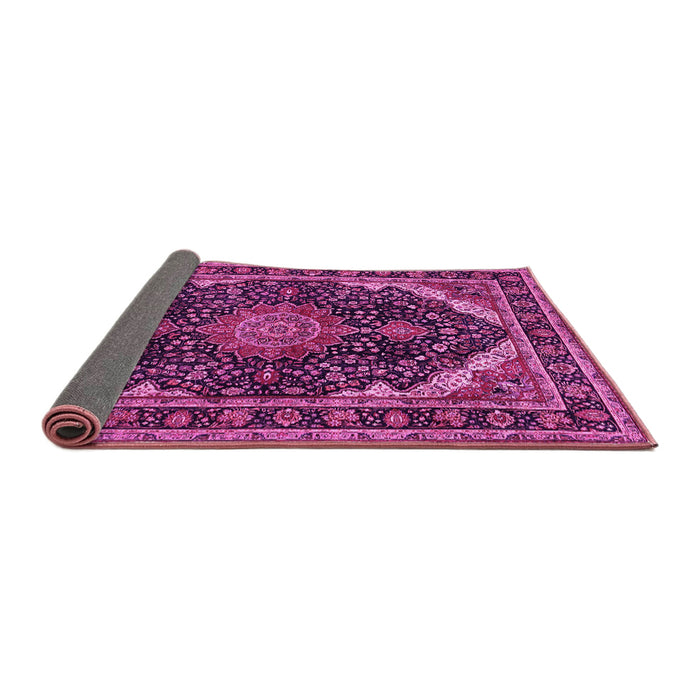 Sideview of Medallion Pink Traditional Rug, tr527pnk