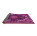 Sideview of Medallion Pink Traditional Rug, tr527pnk