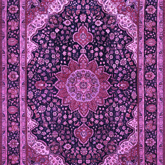 Machine Washable Medallion Purple Traditional Area Rugs, wshtr527pur