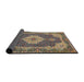 Sideview of Traditional Brownish Green Medallion Rug, tr528