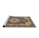 Sideview of Machine Washable Traditional Brown Green Rug, wshtr528