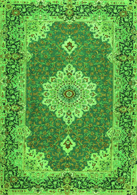 Medallion Green Traditional Rug, tr528grn