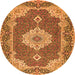 Machine Washable Medallion Orange Traditional Area Rugs, wshtr528org