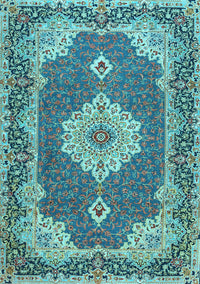 Medallion Light Blue Traditional Rug, tr528lblu