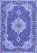 Machine Washable Medallion Blue Traditional Rug, wshtr528blu