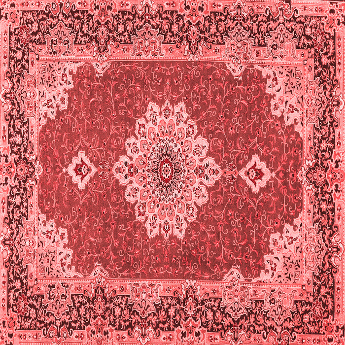 Machine Washable Medallion Red Traditional Rug, wshtr528red