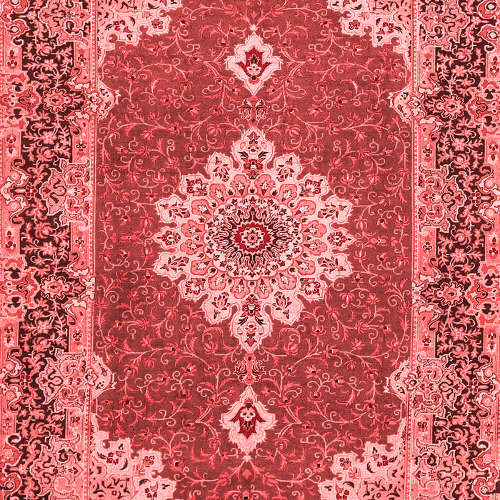 Machine Washable Medallion Red Traditional Rug, wshtr528red