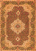 Serging Thickness of Machine Washable Medallion Orange Traditional Area Rugs, wshtr528org