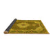 Sideview of Medallion Yellow Traditional Rug, tr528yw