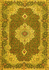 Medallion Yellow Traditional Rug, tr528yw