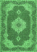 Medallion Emerald Green Traditional Rug, tr528emgrn