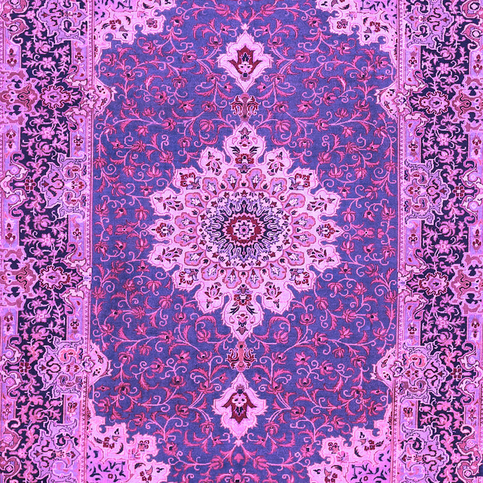 Machine Washable Medallion Purple Traditional Area Rugs, wshtr528pur