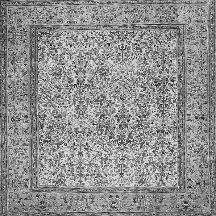 Serging Thickness of Persian Gray Traditional Rug, tr529gry