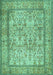 Machine Washable Persian Turquoise Traditional Area Rugs, wshtr529turq
