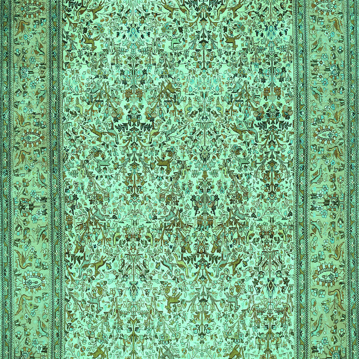 Machine Washable Persian Turquoise Traditional Area Rugs, wshtr529turq
