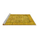 Sideview of Machine Washable Persian Yellow Traditional Rug, wshtr529yw