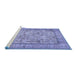 Sideview of Machine Washable Persian Blue Traditional Rug, wshtr529blu