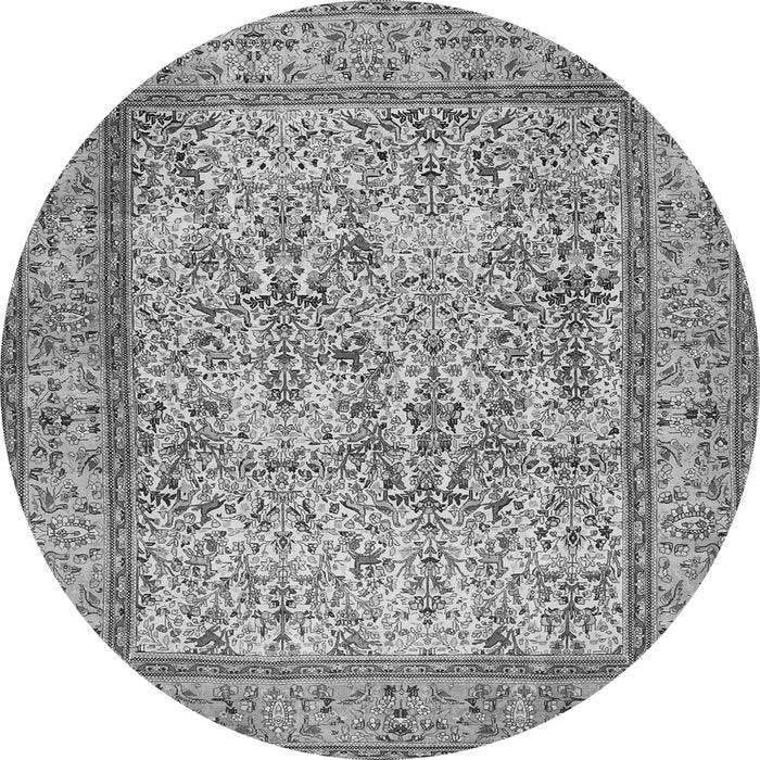 Machine Washable Persian Gray Traditional Rug, wshtr529gry