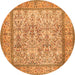 Square Persian Orange Traditional Rug, tr529org