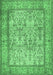 Machine Washable Persian Emerald Green Traditional Area Rugs, wshtr529emgrn