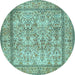 Round Persian Light Blue Traditional Rug, tr529lblu