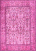 Machine Washable Persian Pink Traditional Rug, wshtr529pnk