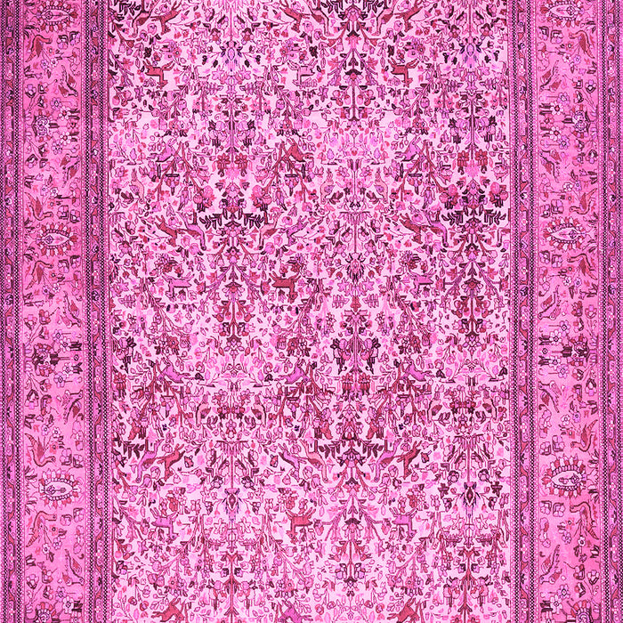 Machine Washable Persian Pink Traditional Rug, wshtr529pnk