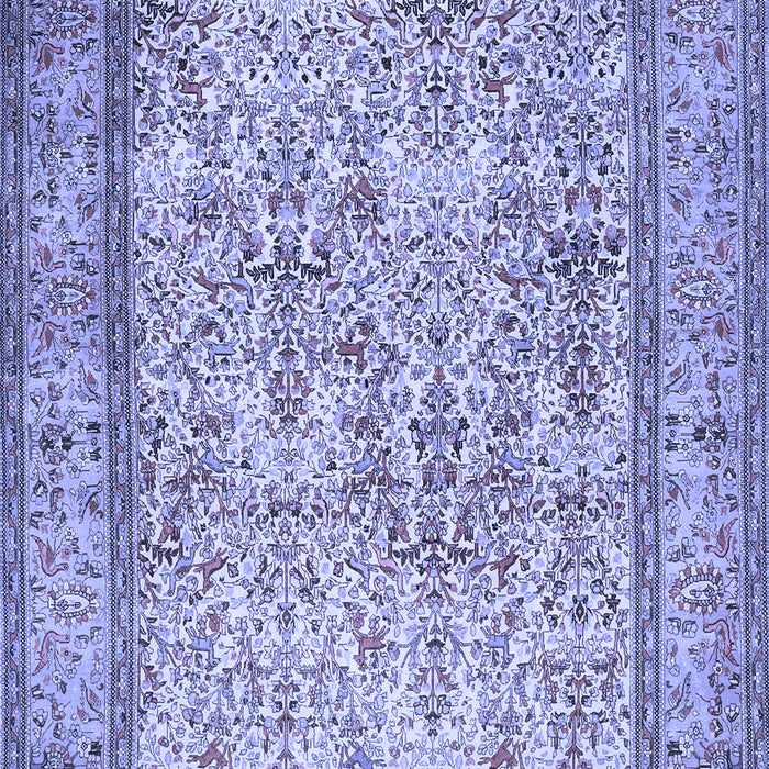 Machine Washable Persian Blue Traditional Rug, wshtr529blu