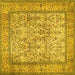 Square Persian Yellow Traditional Rug, tr529yw