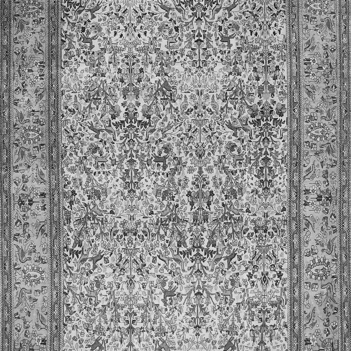 Serging Thickness of Machine Washable Persian Gray Traditional Rug, wshtr529gry
