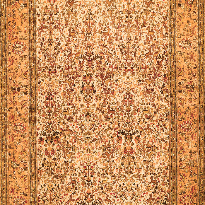 Serging Thickness of Machine Washable Persian Orange Traditional Area Rugs, wshtr529org