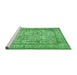 Sideview of Machine Washable Persian Emerald Green Traditional Area Rugs, wshtr529emgrn