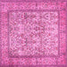 Square Persian Pink Traditional Rug, tr529pnk