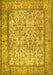 Machine Washable Persian Yellow Traditional Rug, wshtr529yw