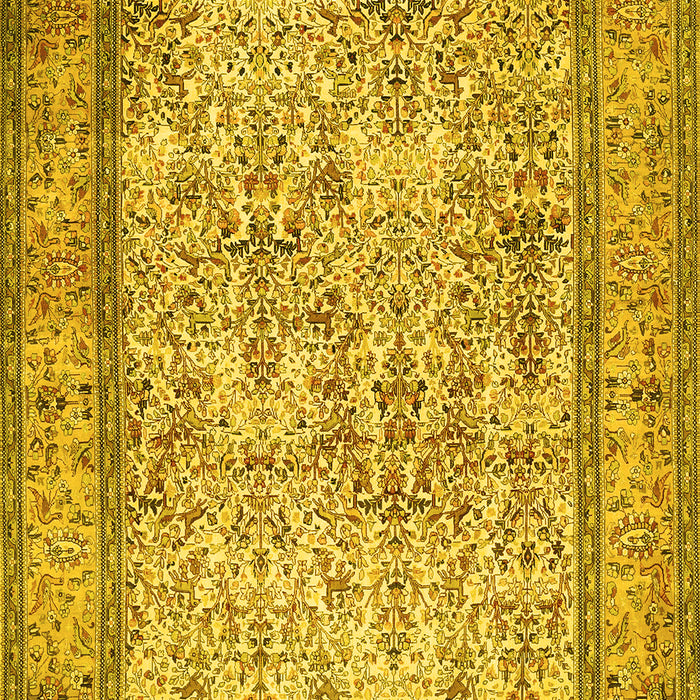 Machine Washable Persian Yellow Traditional Rug, wshtr529yw