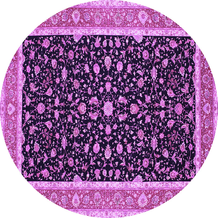 Round Persian Purple Traditional Rug, tr52pur
