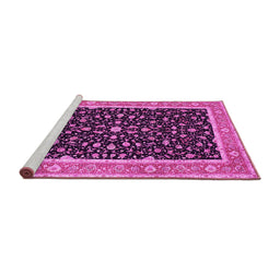Sideview of Machine Washable Persian Pink Traditional Rug, wshtr52pnk