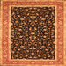 Serging Thickness of Persian Orange Traditional Rug, tr52org