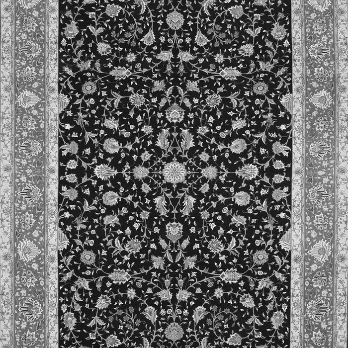 Serging Thickness of Machine Washable Persian Gray Traditional Rug, wshtr52gry