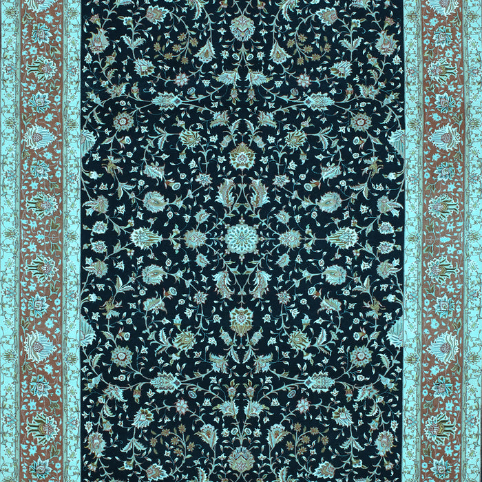 Machine Washable Persian Light Blue Traditional Rug, wshtr52lblu
