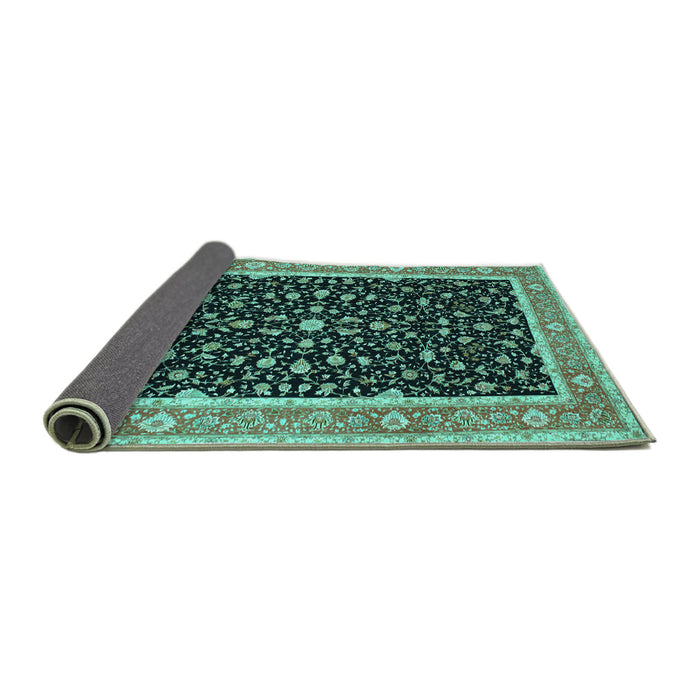 Sideview of Persian Turquoise Traditional Rug, tr52turq