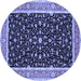 Round Persian Blue Traditional Rug, tr52blu