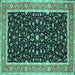 Square Persian Turquoise Traditional Rug, tr52turq