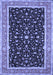 Machine Washable Persian Blue Traditional Rug, wshtr52blu